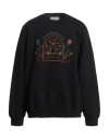 Casablanca Man Sweatshirt Black Size S Organic Cotton, Polyester, Glass