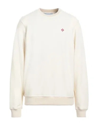 Casablanca Man Sweatshirt Ivory Size Xl Cashmere, Alpaca Wool, Polyamide, Wool, Elastane In White