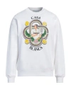 Casablanca Le Joueur Beaded Cotton Sweatshirt In White