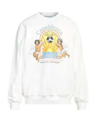 Casablanca Man Sweatshirt White Size Xxl Organic Cotton