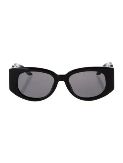 Pre-owned Casablanca Memphis Round Sunglasses In Black