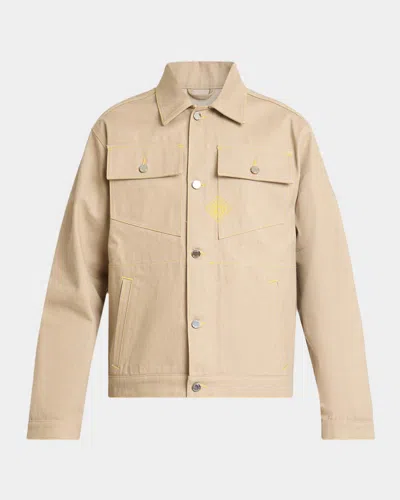 Casablanca Men & Apos;s Canvas Trucker Jacket In Neutral