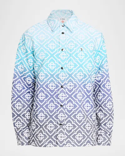 Casablanca Men & Apos;s Monogram Gradient Jacquard Shirt Jacket In Multi