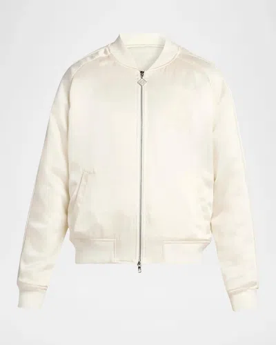 Casablanca Men & Apos;s Satin Bomber Jacket In White