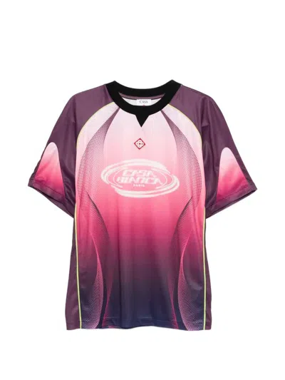 Casablanca Men Aubergine Gradient Short-sleeve T-shirt In Multi