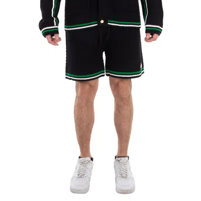 Casablanca Men's Black Crochet Tennis Shorts