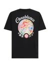 Casablanca Black Crewneck T-shirt With Logo On The Front In Cotton Man In Black