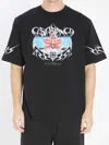 Casablanca Blades Printed Organic Cotton-jersey T-shirt In Black