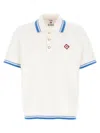 Casablanca White Shirt With Classic Collar And Chest Logo Patch In Cotton Man In White