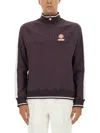 Casablanca Bordeaux Sweatshirt With Half Zip And Logo In Purple