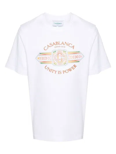 Casablanca Men's Camiseta Unity Is Power Top In Blanco