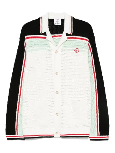 CASABLANCA CASABLANCA MEN CARDIGAN WITH STRIPED DETAILS