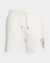 Casablanca Mens Casa Way Mountain Cotton-jersey Sweat Shorts In White