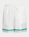 Casablanca Mens Casa Way Graphic-print Drawstring Silk Shorts