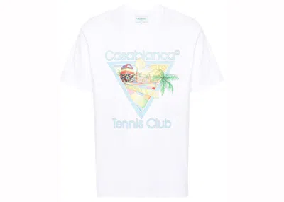 Pre-owned Casablanca Men's  Afro Cubism Tennis Club T-shirt In White