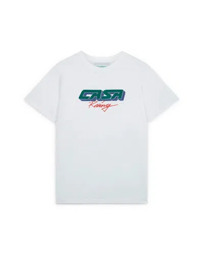 Pre-owned Casablanca Men's  Casa Racing 3d Printed Oversized T-shirt In White