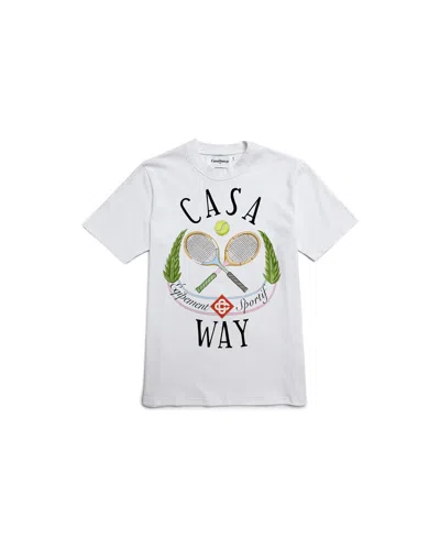 Pre-owned Casablanca Men's  Casaway Tennis Club T-shirt In White