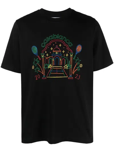 Pre-owned Casablanca Men's  Crayon Temple T-shirt In Black
