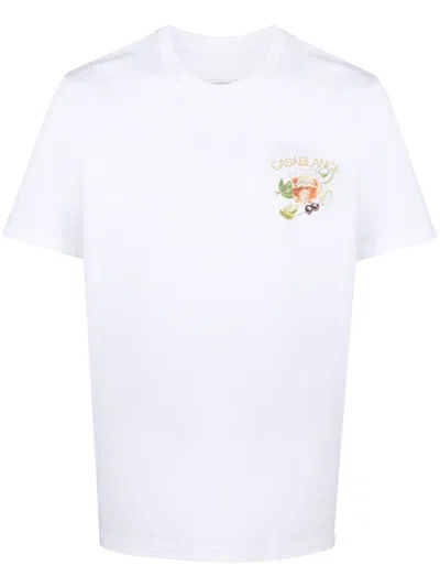 Pre-owned Casablanca Men's  Fruit And Food T-shirt In White