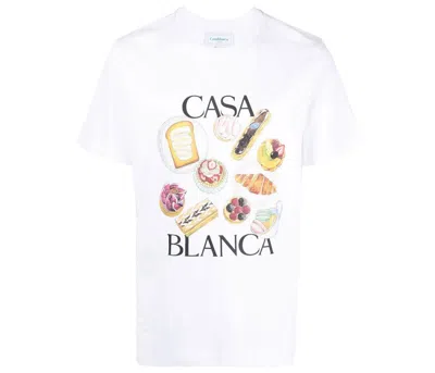 Pre-owned Casablanca Men's  Graphic Print T-shirt In White