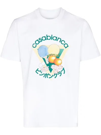 Pre-owned Casablanca Men's  Masao San Table Tennis T-shirt In White
