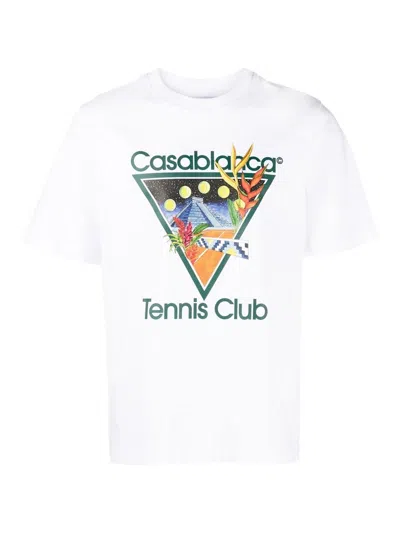 Pre-owned Casablanca Men's  Tennis Club Icon Tshirtin White