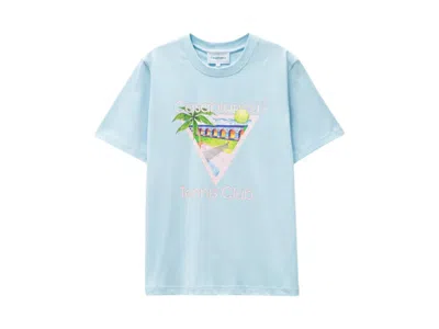 Pre-owned Casablanca Men's  Tennix Club T-shirt In Light Blue