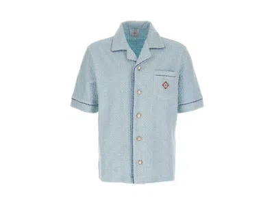 Pre-owned Casablanca Men's  Toweling Monogram Shirt In Light Blue