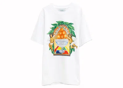 Pre-owned Casablanca Men's  Triomphe D'orange T-shirt In White