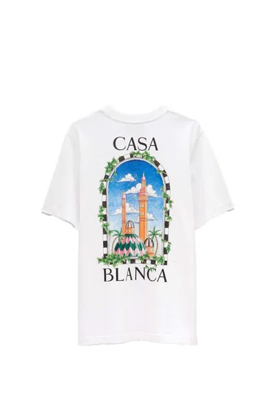 Pre-owned Casablanca Men's  Vue De Damas T-shirt In White