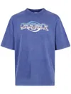 Casablanca Oversized T-shirt With Chrome Text Print In Blue