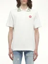 Casablanca Polo Shirt With Short Sleeves And Embroidered Collar In White