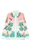 Casablanca Graphic Print Button-down Collar Chest Pocket Shirt In Tennisclub