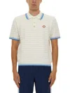 Casablanca White Shirt With Classic Collar And Chest Logo Patch In Cotton Man In White