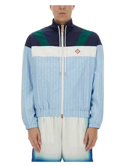 Casablanca Men's Cotton Sportswear | Size Large | Ms25jk342 Color 01pinstripe