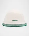 Casablanca Bucket Emboidered Hat In Navy