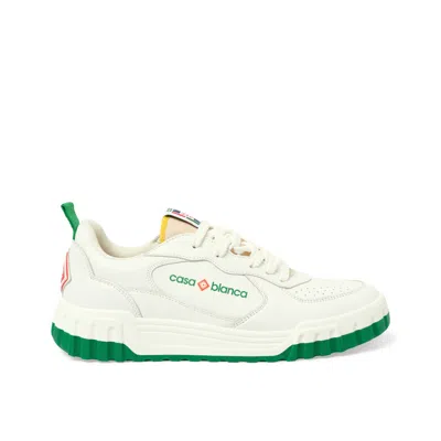 Casablanca Men's Court Sneakers In White/green