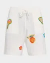 Casablanca Patch-detailing Crochet Shorts In White