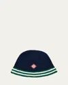 Casablanca Diamond Logo Stripe Cotton Crochet Bucket Hat