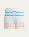 Casablanca 'wave' Multicolor Shorts With Logo Patch On The Front And All-over Striped Motif In Multi