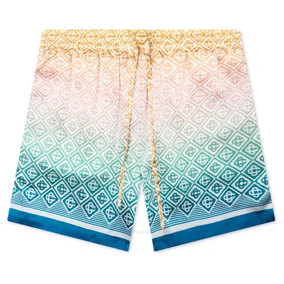 CASABLANCA CASABLANCA MEN'S DIAMOND MONOGRAM DEGRADE SILK SHORTS