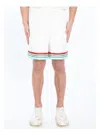 Casablanca Mens Casa Way World Series Relaxed-fit Striped Silk Shorts In White