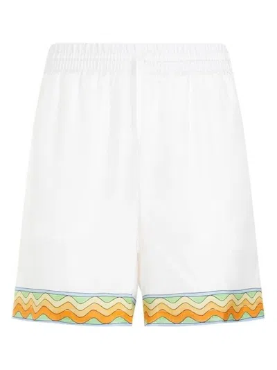 CASABLANCA MEN'S DRAWSTRING SILK SHORTS