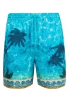 Casablanca Mens Caustics Emblem Palm-print Drawstring-waist Silk Shorts In Causticemb