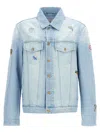 Casablanca Embroidered Motif Casual Jackets And Parka Light Blue
