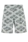 Casablanca Men Embroidered Stretch Jacquard Bermuda Shorts In White
