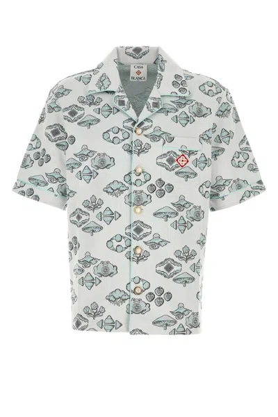 CASABLANCA CASABLANCA MEN EMBROIDERED STRETCH JACQUARD SHIRT