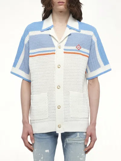 CASABLANCA MEN'S FAUX CROCHET SHIRT