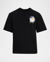 Casablanca Crew Neck Graphic Print Short Sleeves In Black