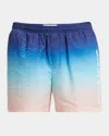 Casablanca Gradient Monogram Shorts With Elasticized Waistband In Blue